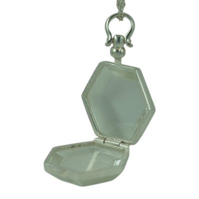 Hexagon Glass Locket Memorial Jewelry